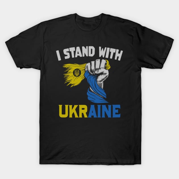 I Stand with Ukraine Ukrainian flag T-Shirt by FamiStore